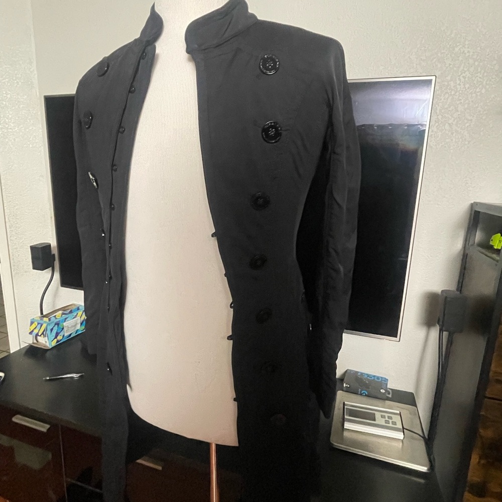 Authentic Burberry Prorsum Black Womens Coat Jacket Runway fitted Made in Italy - Picture 7 of 8
